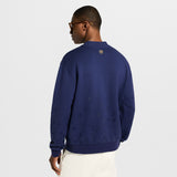 Kadife Baskılı Gradyan Uzun Kollu Bisiklet Yaka Sweatshirt