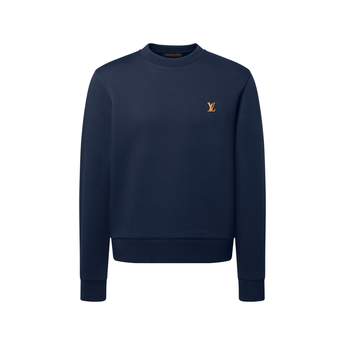 Kadife Baskılı Gradyan Uzun Kollu Bisiklet Yaka Sweatshirt