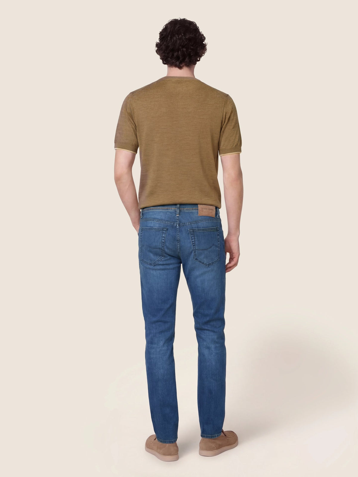 Jacob Cohen 5 Cepli Koyu Mavi Konforlu Kot Pantolon, Vintage Yıkama