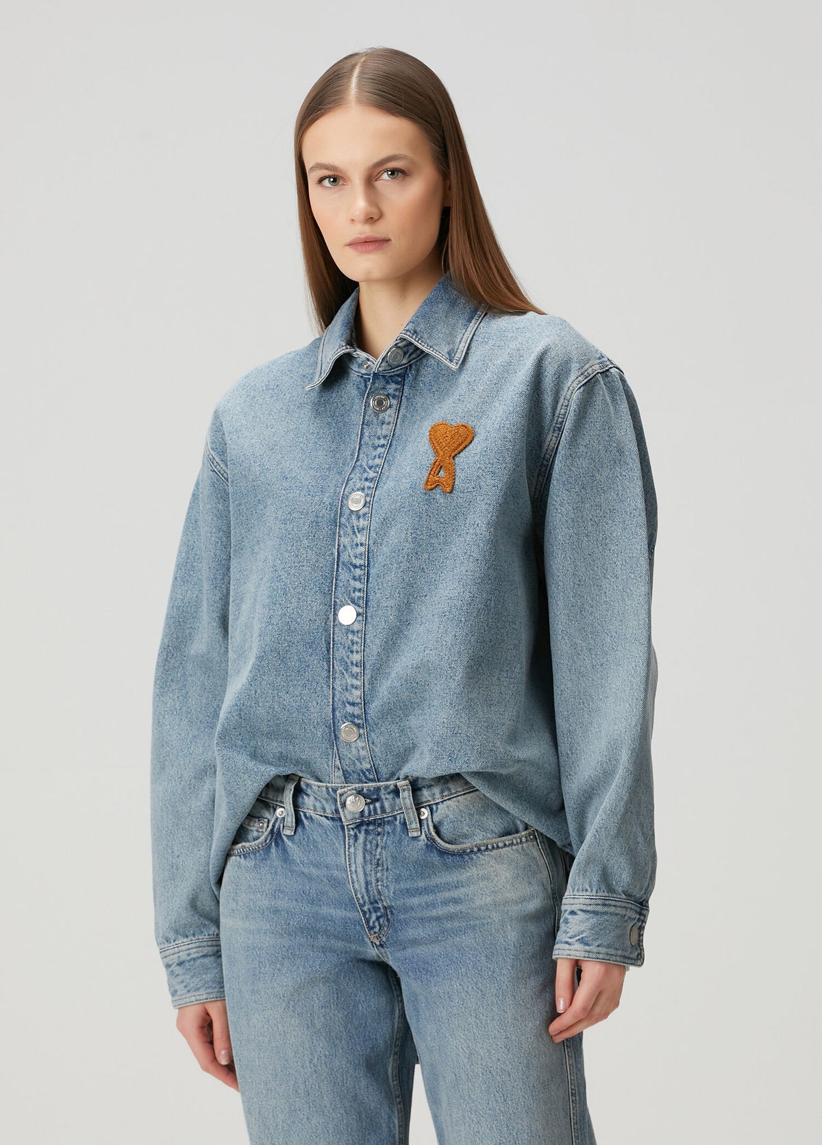 Kadın Ami Paris Mavi Denim Kot Gömlek