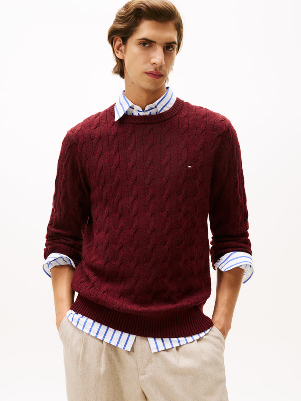 Tommy Hilfiger Erkek Classic Cable Crew Kazak