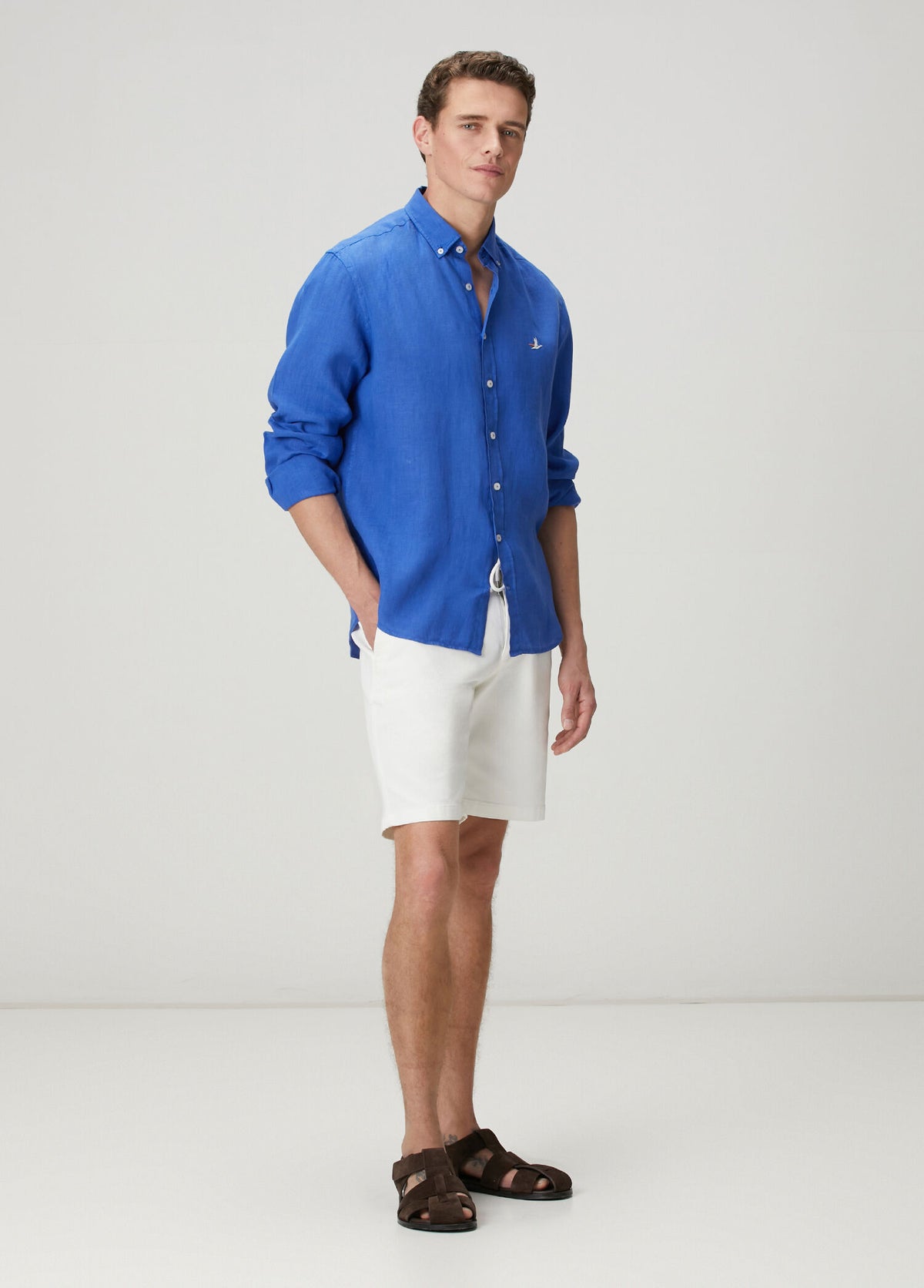 Beymen Club Lacivert Comfort Fit Keten Gömlek