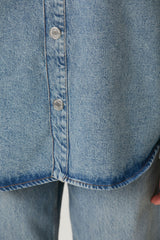 Kadın Ami Paris Mavi Denim Kot Gömlek