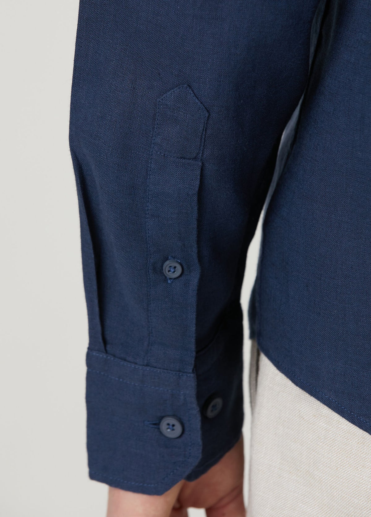 Beymen Club Lacivert Comfort Fit Keten Gömlek