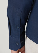 Beymen Club Lacivert Comfort Fit Keten Gömlek