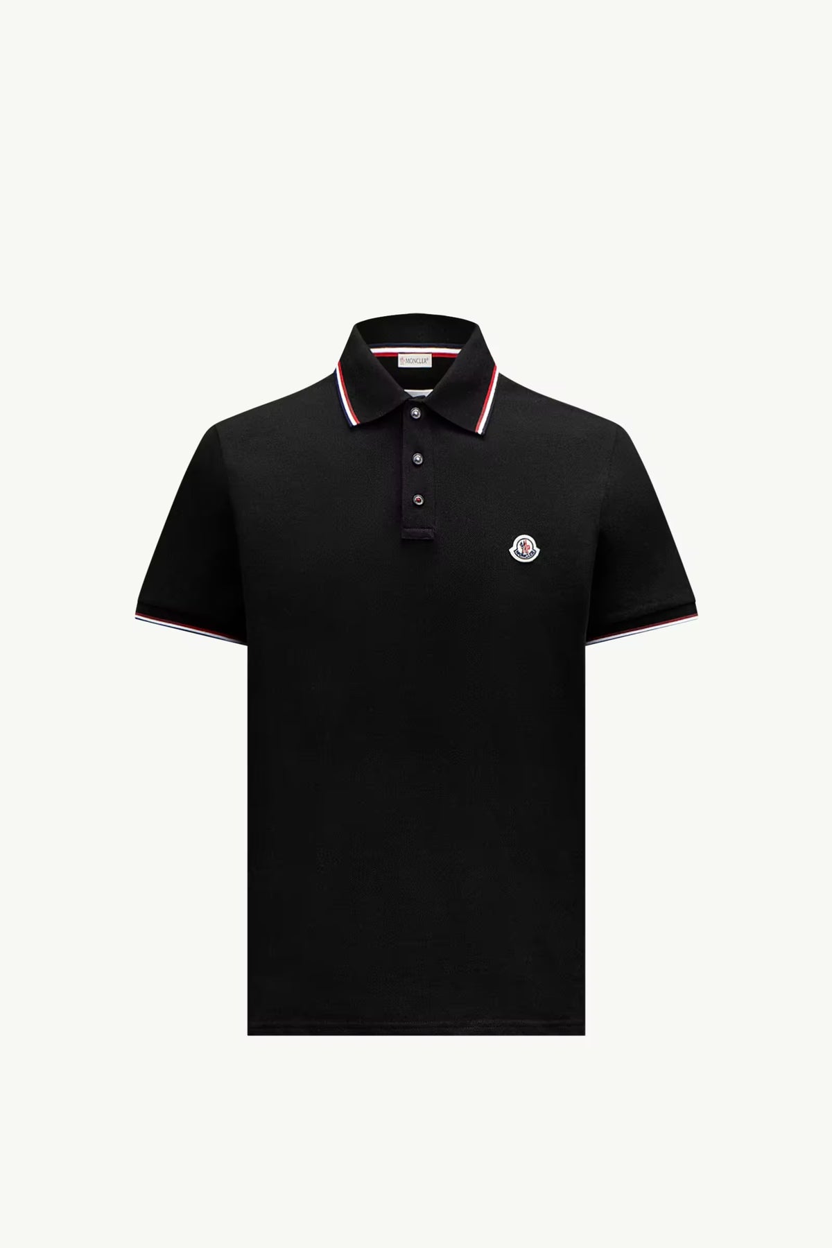 Moncler Siyah Pamuklu Pike Polo T-Shirt