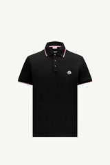 Moncler Siyah Pamuklu Pike Polo T-Shirt