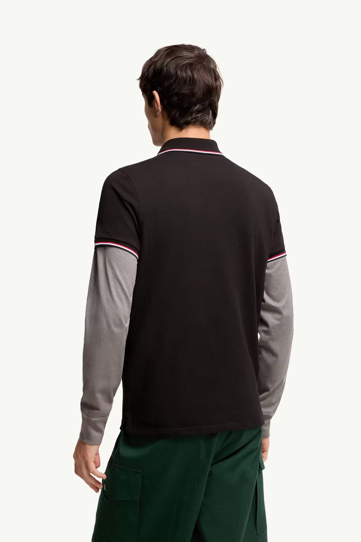 Moncler Siyah Pamuklu Pike Polo T-Shirt