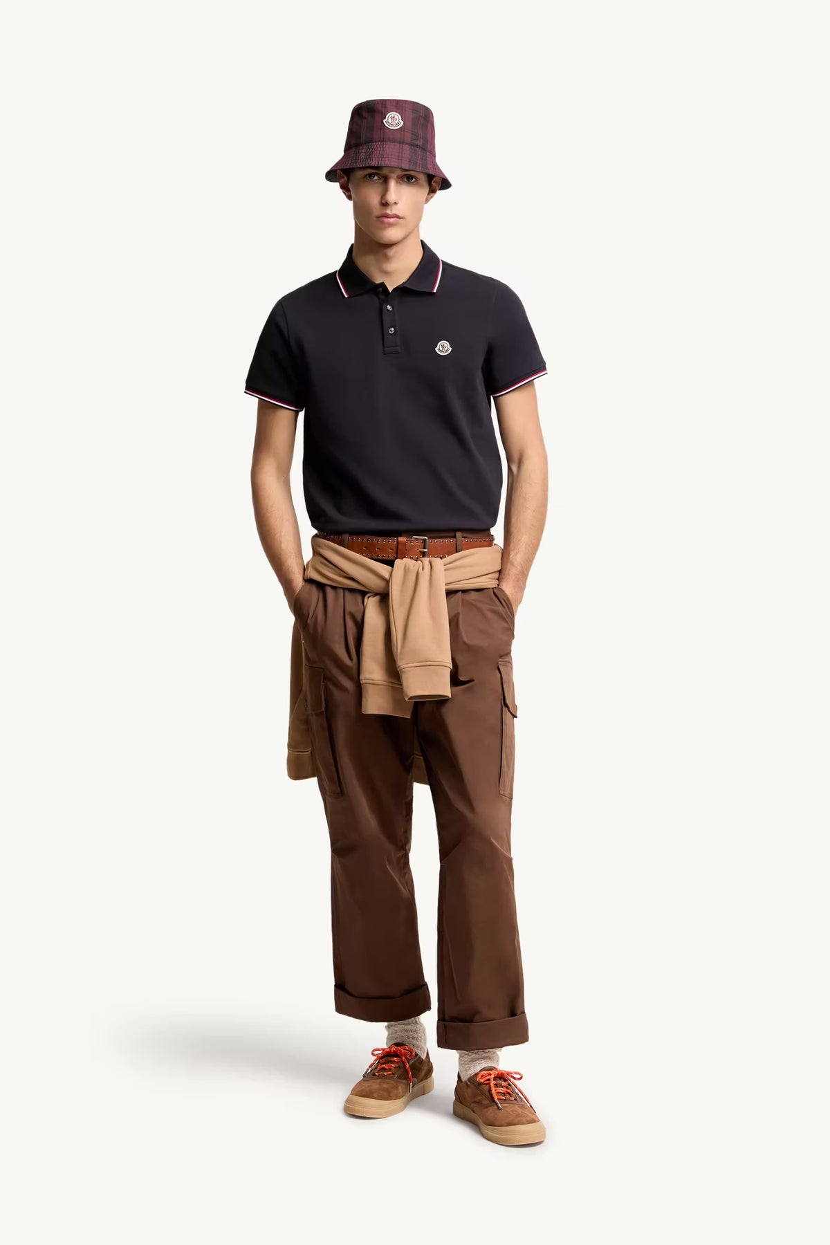 Moncler Lacivert Pamuklu Pike Polo T-Shirt