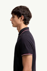Moncler Lacivert Pamuklu Pike Polo T-Shirt