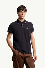 Moncler Lacivert Pamuklu Pike Polo T-Shirt