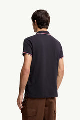 Moncler Lacivert Pamuklu Pike Polo T-Shirt
