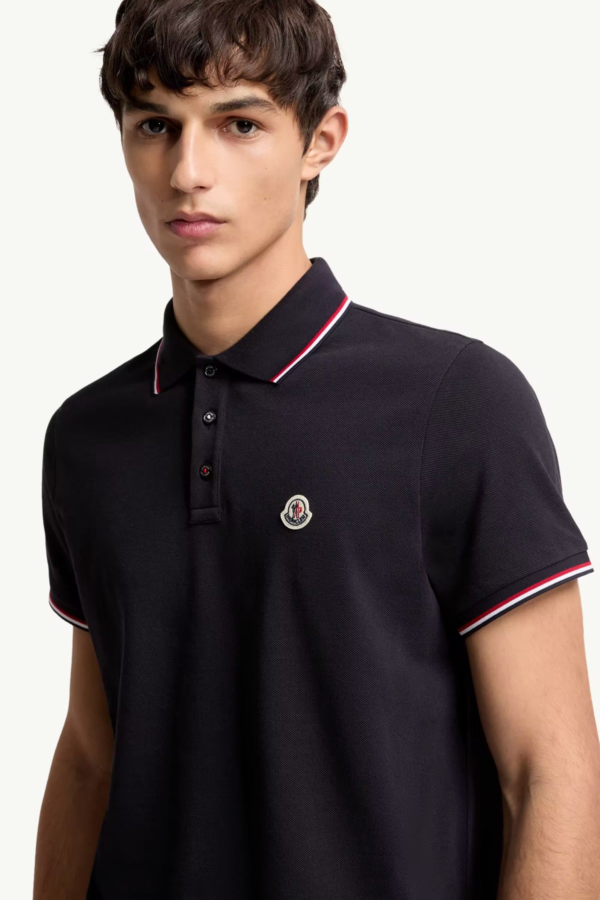 Moncler Lacivert Pamuklu Pike Polo T-Shirt