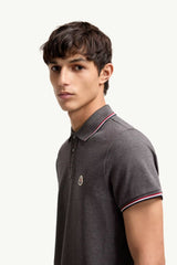 Moncler Gri Pamuklu Pike Polo T-Shirt