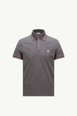 Moncler Gri Pamuklu Pike Polo T-Shirt