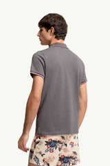 Moncler Gri Pamuklu Pike Polo T-Shirt