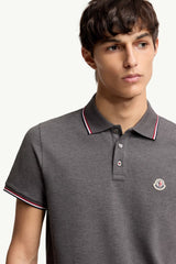 Moncler Gri Pamuklu Pike Polo T-Shirt