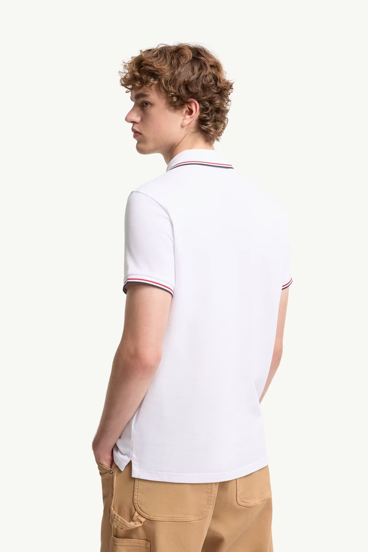 Moncler Beyaz Pamuklu Pike Polo T-Shirt