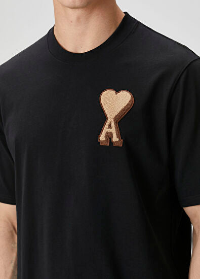 Ami de Coeur Baskılı Pamuklu Siyah T-Shirt