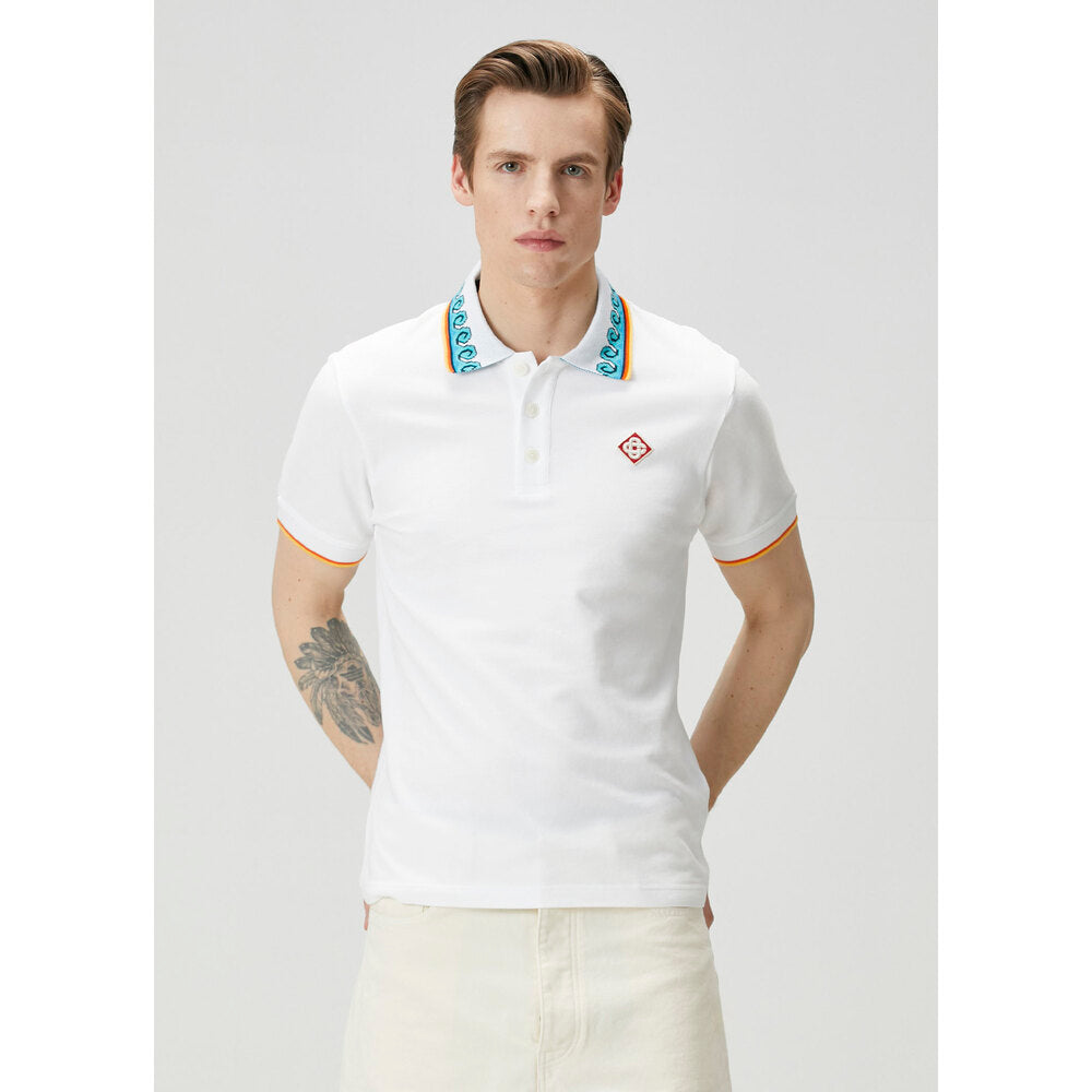 Casablanca Polo Yaka Beyaz T-Shirt